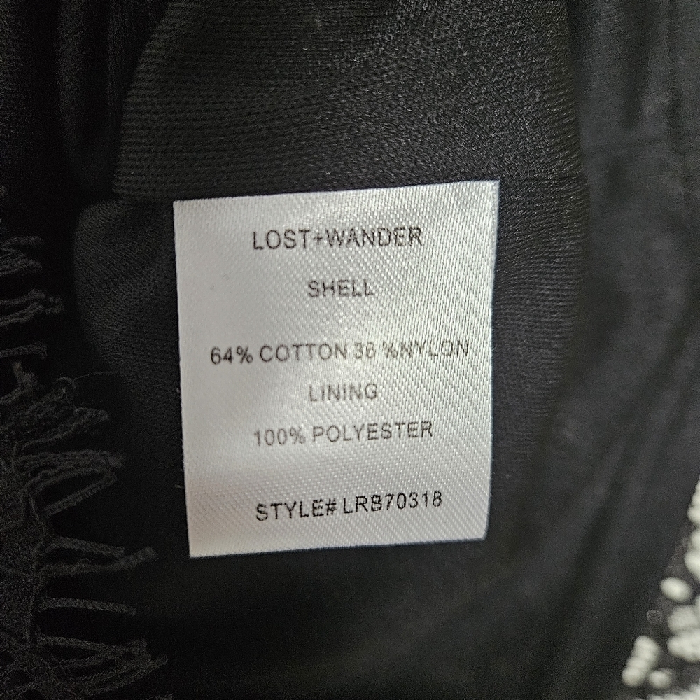 Lost +Wander black lace bell sleeves romper size S - Picture 6 of 10